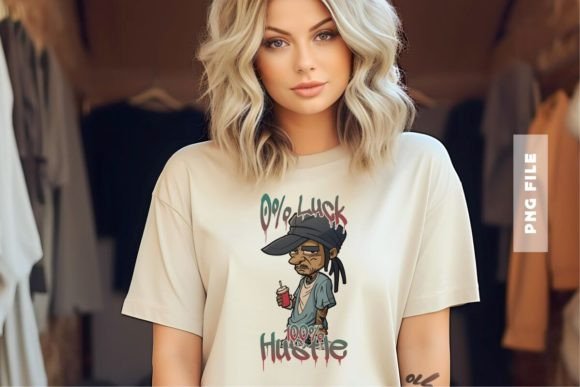 0% Luck 100% Hustle T-shirt Design: A Bold Visual Motivator