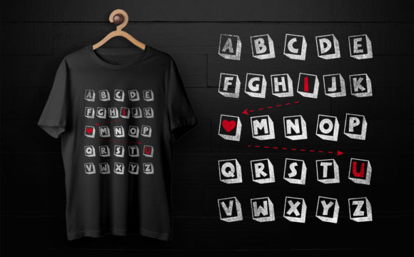 Alphabet I Love You T-Shirt Design: A Modern Typography Asset