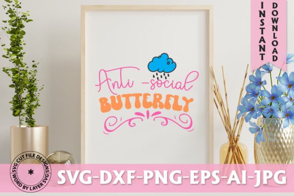 Anti-Social Butterfly Retro Design: A Vintage Asset for Modern Branding