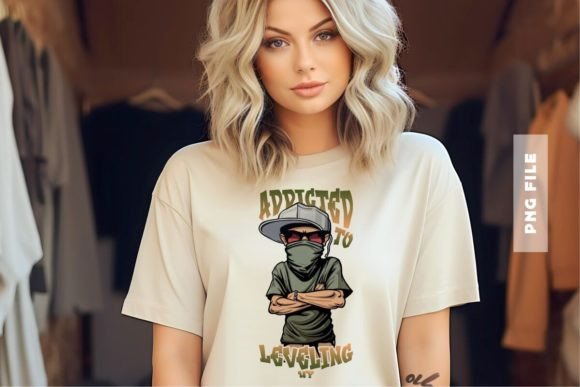 Elevate Your Brand with the Addicted to Leveling Up T-shirt Design
