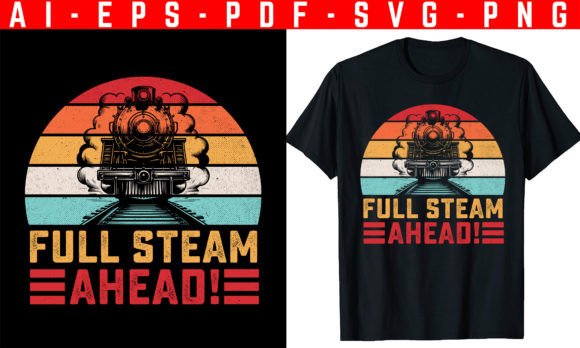 Full Steam Ahead! Train T-Shirt Design: A Creative Asset