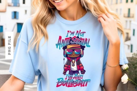 I'm Not Anti Social T-shirt Design: A Modern Graphic Design Asset