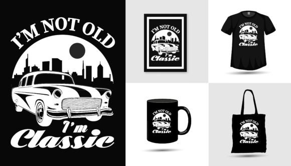 Old Classic Car Fathers Tshirt Design: A Vintage Graphic for Modern Projects