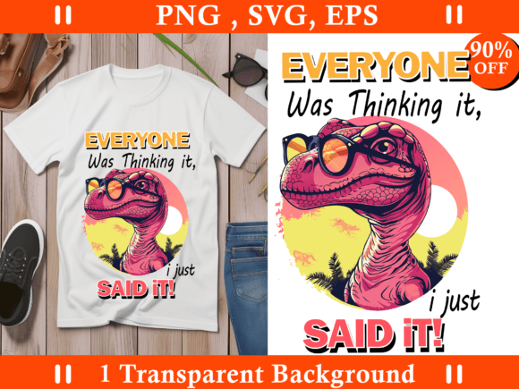 Sarcastic Sublimation Design: Funny Dino for Creative Projects