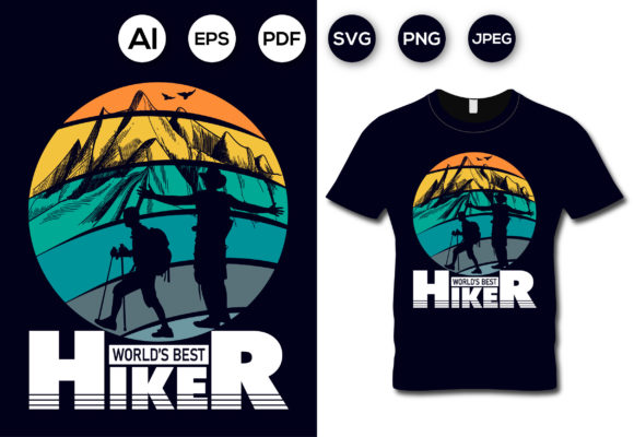World's Best Hiker T-shirt Design: A Vector Asset for Modern Branding